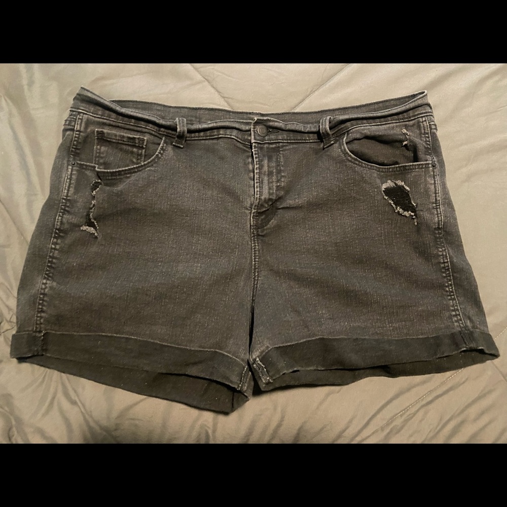 Old Navy Distressed Black Jean Shorts